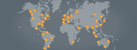 mapa mundi con ubicaciones hunter douglas