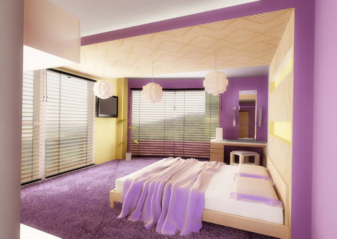 Decora tu dormitorio púrpura con las cortinas Hunter